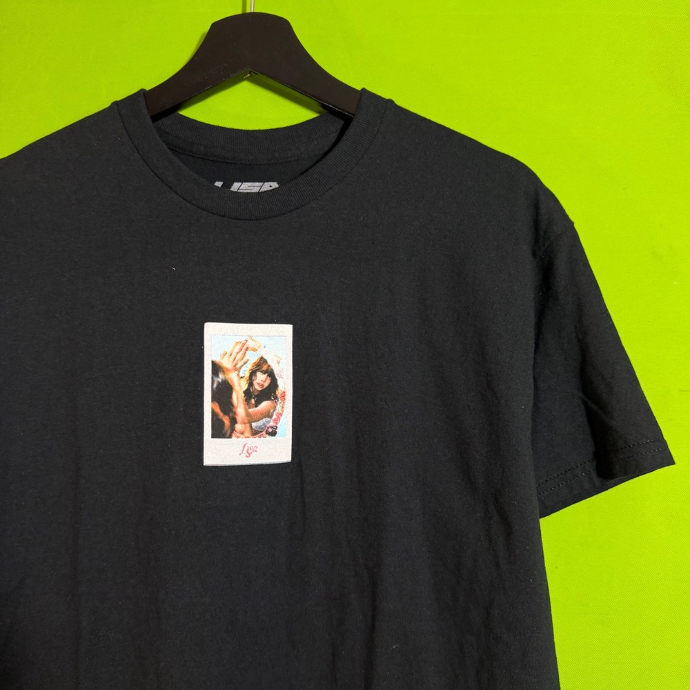 Lisa Blackpink Polaroid Graphic T-Shirt Mens Medium Black Cotton K-Pop Tee